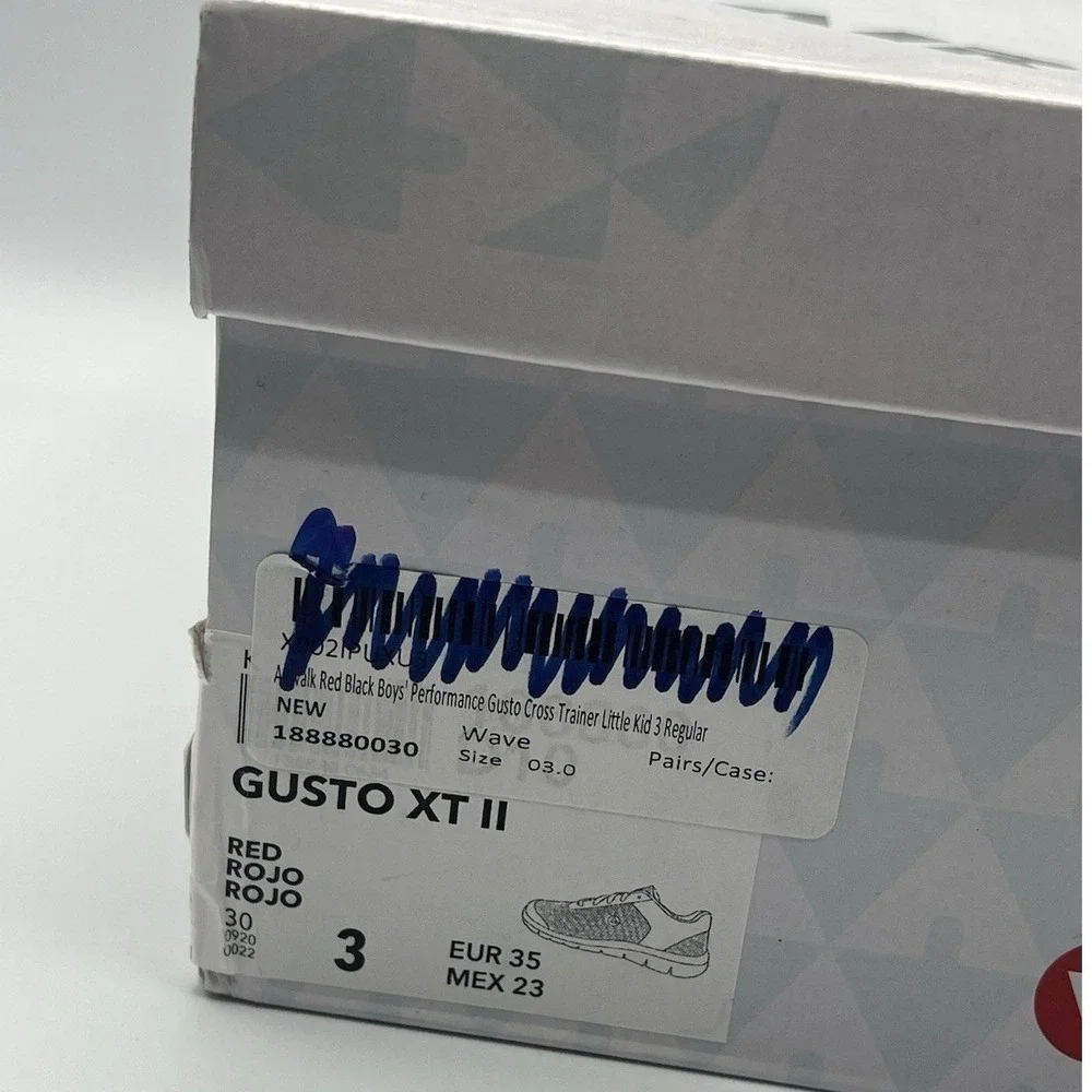 Airwalk Gusto‎ XT II Cross Trainer Red Lace Up Shoes - Kids Size 3 NEW